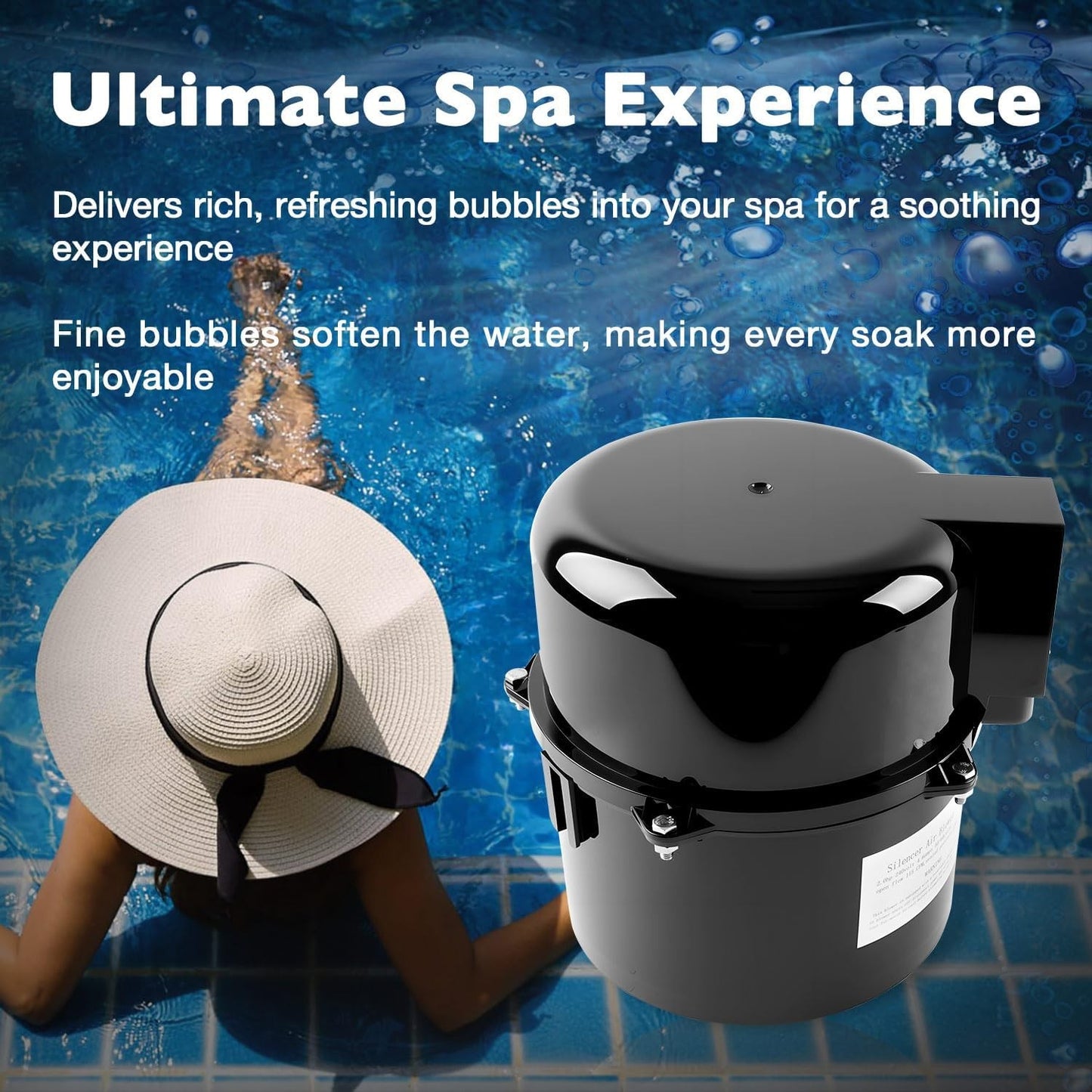 6310241 Pool Spa Blower For Air Supply Silencer 2"Plumbing 1HP 240V 2.6A Hot Tub