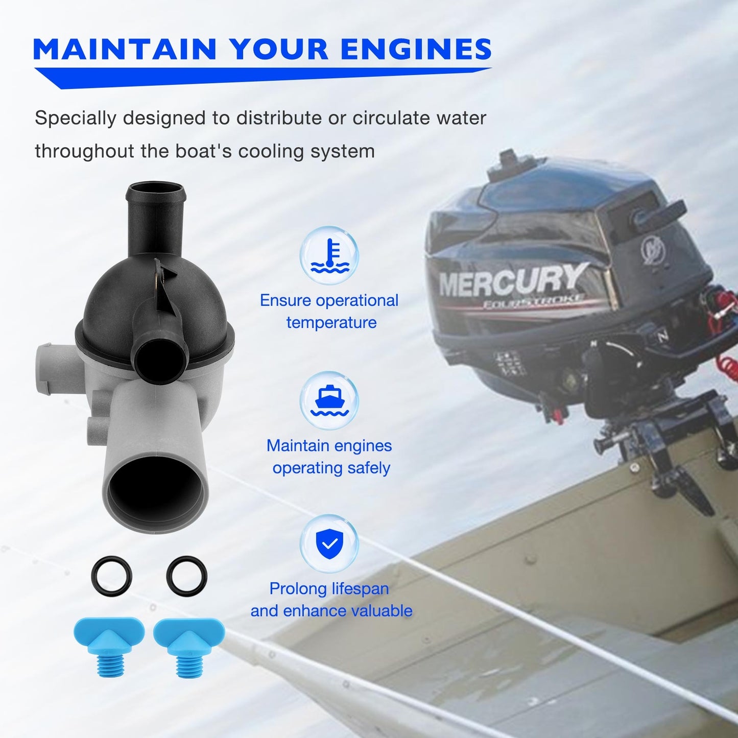 Water Distribution Housing Mercury/ Mercruiser 4.3/5.0/5.7/6.2L Inboard 863631T1