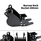 Mini Excavator Attachment Narrow Rock Bucket 200mm Trenching Buckets 2-Teeth