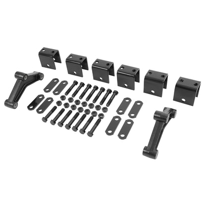 Solid Spare Trailer Axle Shackle Kit Powder Coated Equalizer+ Shackle Strap +Hanger Kit