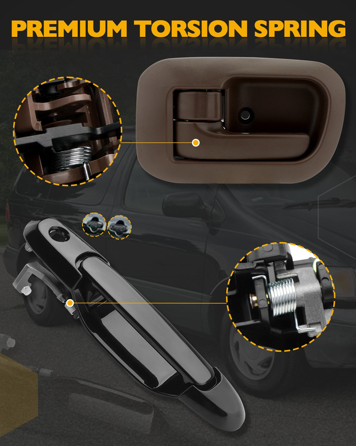 7PCS Exterior Interior Door Handle & Liftgate Handle Set For 98-03 Toyota Sienna
