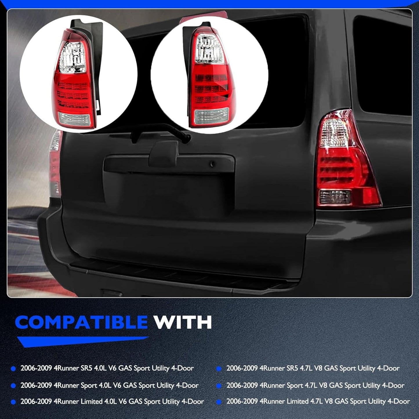 A Pair Rear Left Right Tail Light Lamp Assy For 06-09 Toyota 4Runner 81551-35320