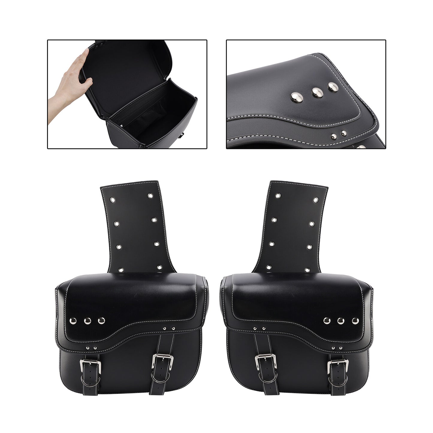 Tail Bag Side Saddlebag Tail Bag Luggage Pouch Storage Black 28L For Motorbike