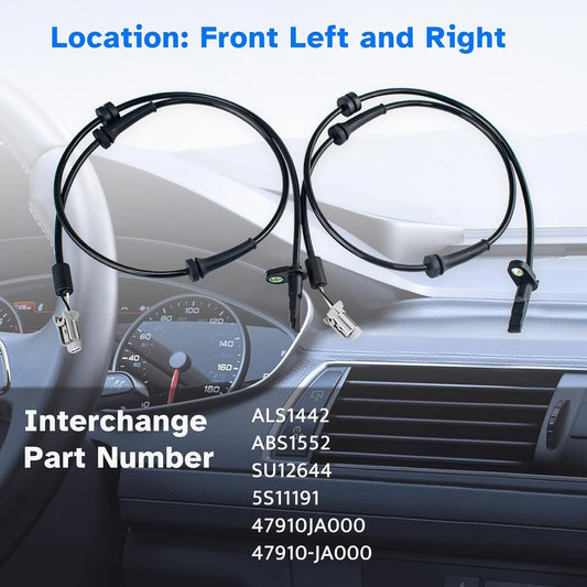 2Pcs ABS Wheel Speed Sensors for Nissan Altima 2007-2013 Maxima 09-14 Front Side