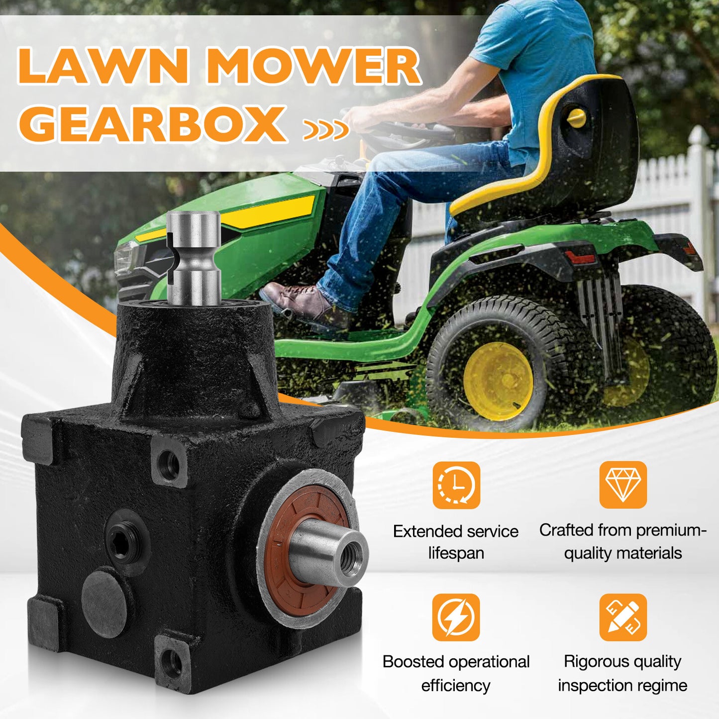 AM143310 Mower Gear Case Gearbox For John Deere 425 445 455 w/ 48" 54" 60" Decks