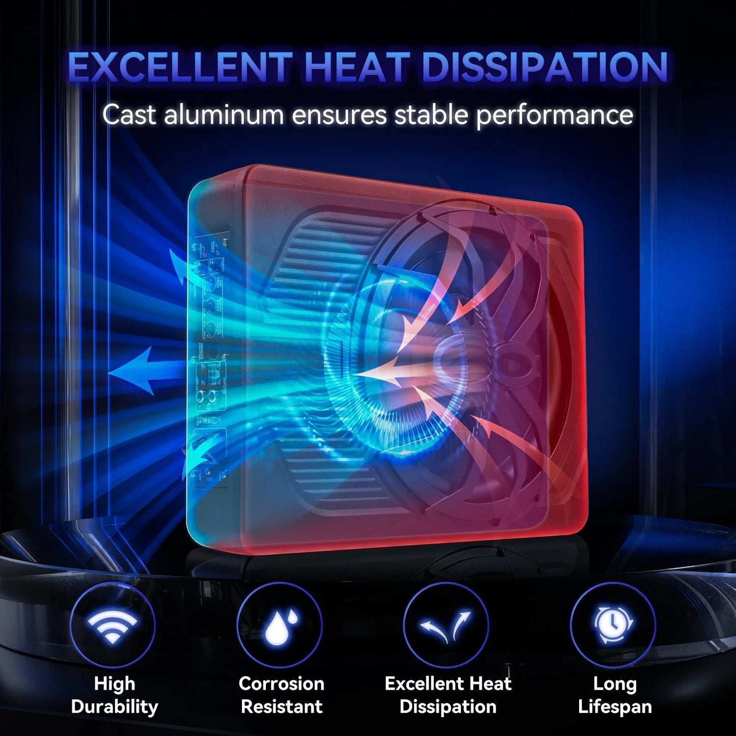 1200W Car Subwoofer 10" 12V Slim Under Seat Powered Car Subwoofer for Car Truck