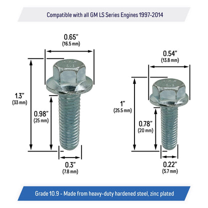 Oil Pump & Pickup Tube Bolt Kit for 1997-2014 Chevy GM, LS Engines - LS1 LS2 LS3