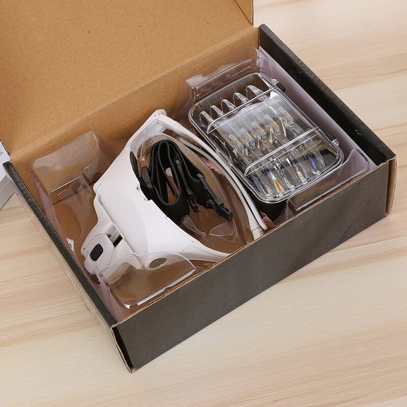 Magnifying Glass LED Light Head Loupe Jeweler Watch Bright Magnifier with 5 Lens