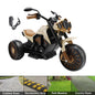3 Wheel Kids Ride On Motorcycle Electric Dual Drive Toy Car With LED Light Brown