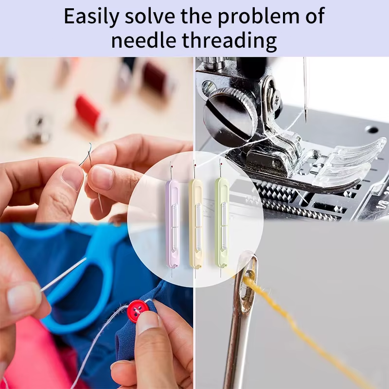 3 Pack Needle Threader, 2025 Upgraded Plug-In 2 in 1 Needle Threader Seam Ripper