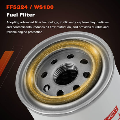 2X FF5324 Fuel Filters For Fleetguard Caterpillar CAT Freightliner C7 C9 Engine