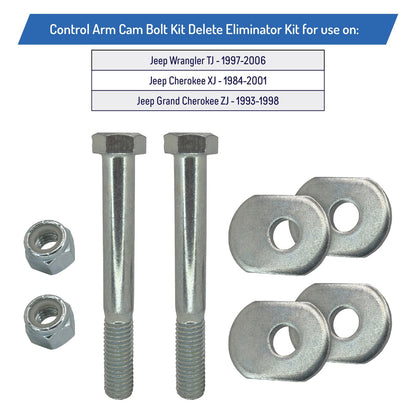 Front Lower Control Arm Cam Bolt Eliminator Kit for Jeep Wrangler Cherokee TJ ZJ