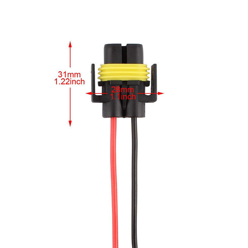 Wire Pigtail Female S H11 Two Harness Head Light Low Beam Bulb Connector Repair