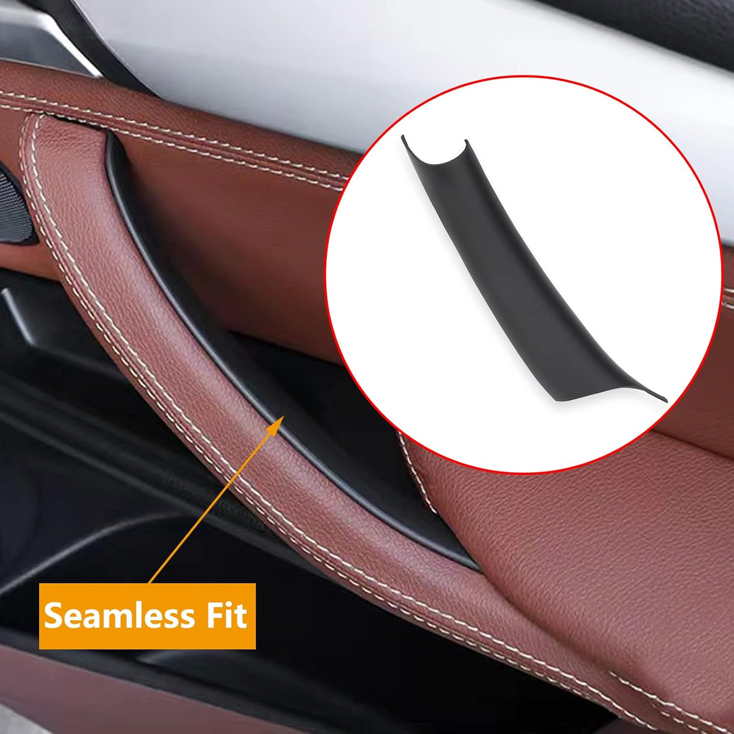 Black Inner Door Panel Handle Pull Trim Cover For BMW X5 X6 F15 F16 2014-2018 US
