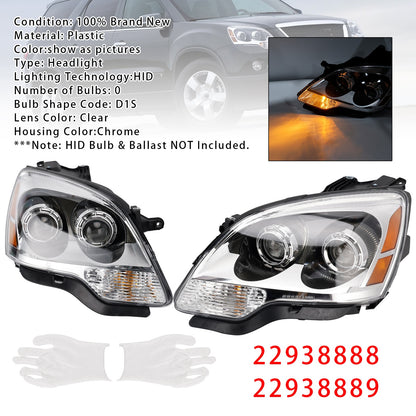 Left+Right HID Headlight 22938888 22938889 For GMC Acadia 2007-2012