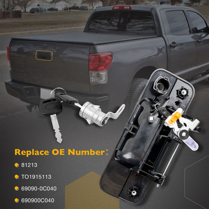 Metal Tailgate Handle Latch w/ Lock Cylinder & Key For 07-13 Toyota Tundra 81213