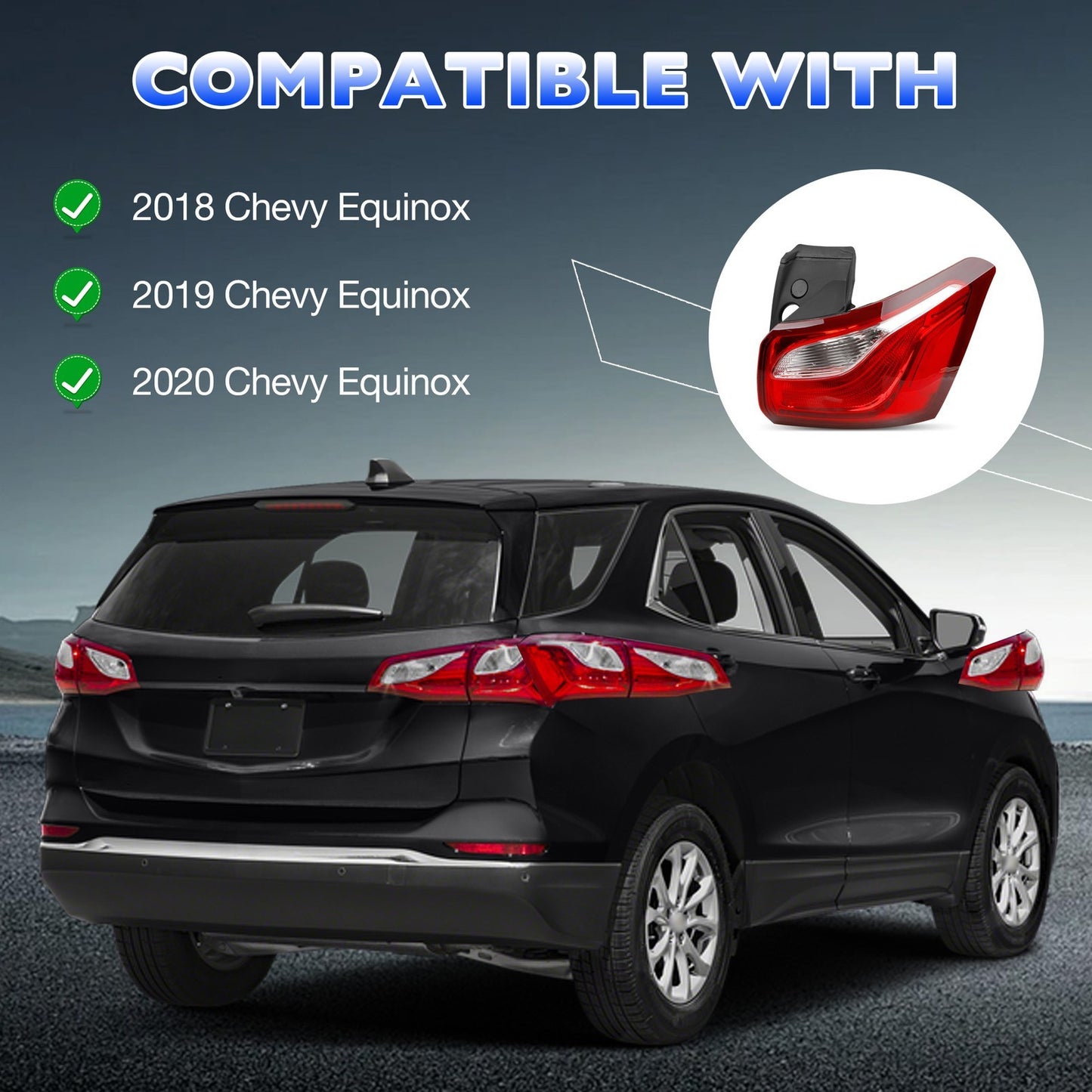 Passenger RH Side Rear Tail Light Brake Lamp For Chevy Equinox 2018-20 84769836