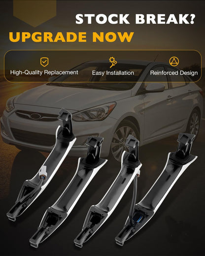 Outside Exterior Door Handle Set Fit 2011-2016 Hyundai Elantra Chrome 836623X020