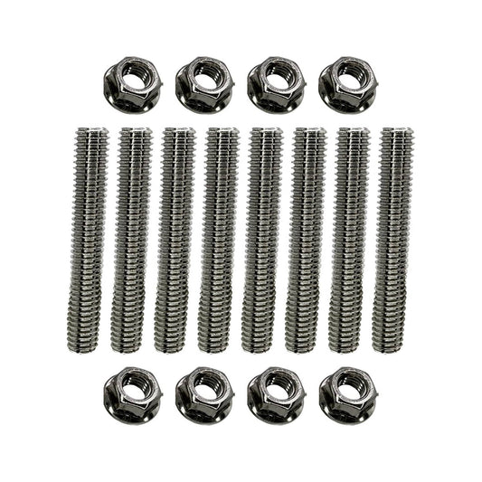 Solid Spare Stainless Exhaust Manifold Stud Kit for Ford 4.6L, 5.4L V8 - One Side, 8 pcs