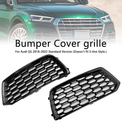 2PCS Front Bumper Cover Grill Grille Bezel Insert Fit Audi Q5 2018-2022 Mesh