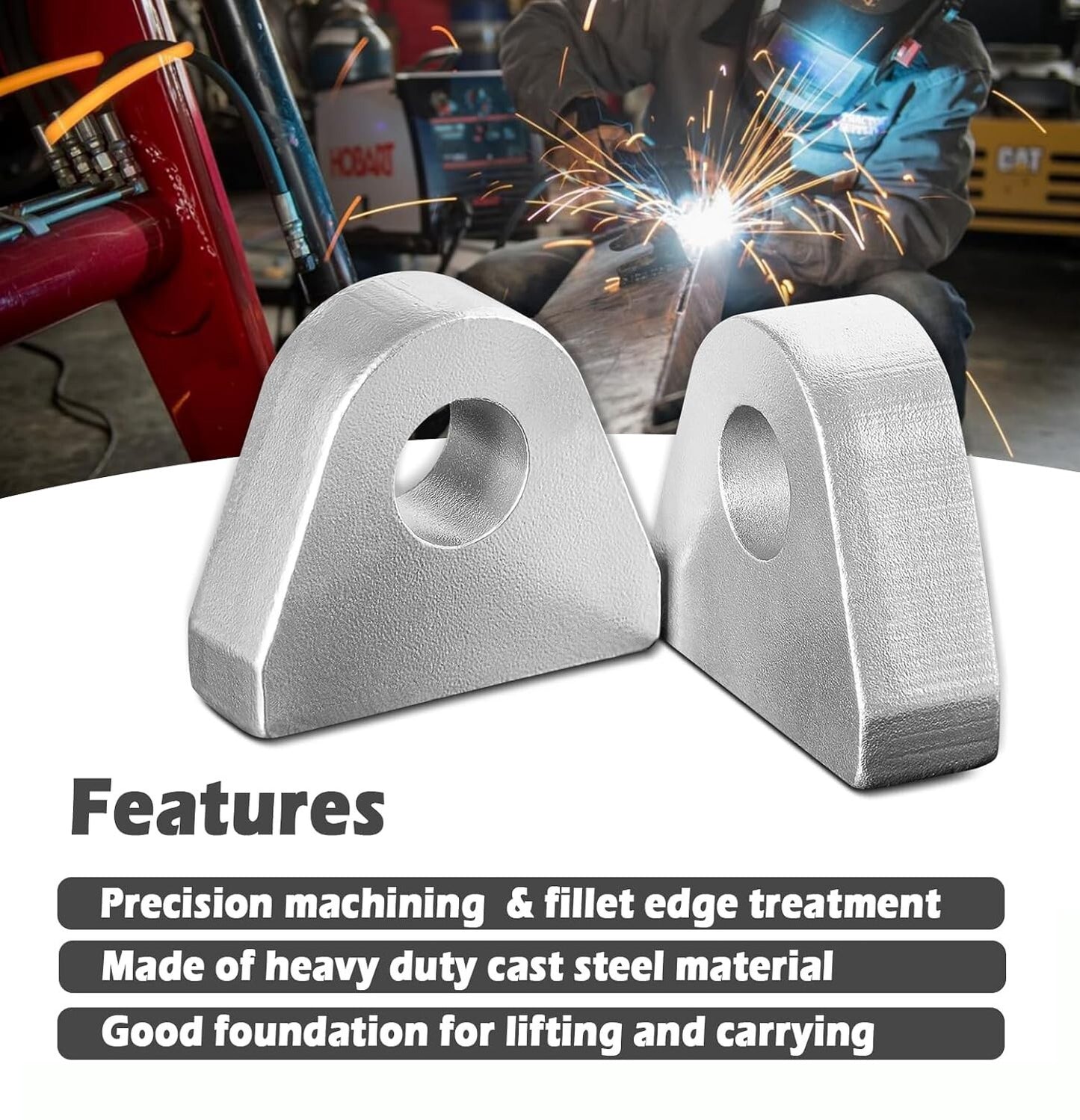 Weld On Shackle Clevis Mount for Most Vehicles Bumper Towing, 2-Pack