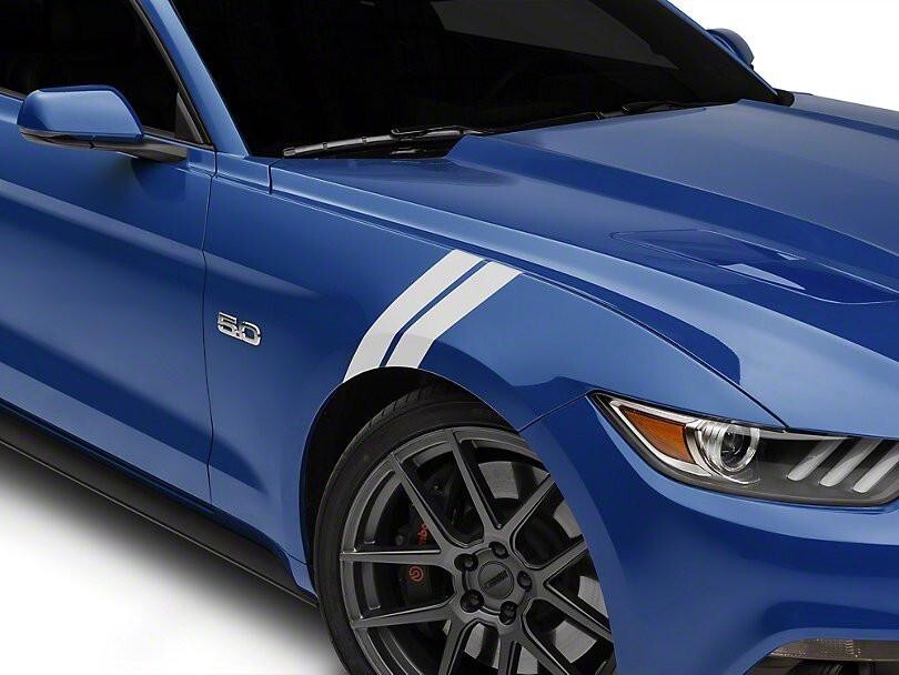 3" Dual Fender Stripe Hash Mark Stripe Decal Graphic Kit For FORD MUSTANG