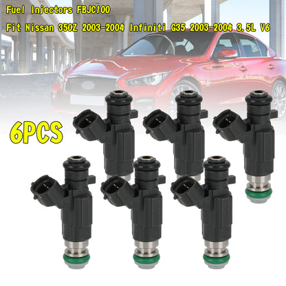 6PCS Fuel Injectors FBJC100 Fit Nissan 350Z 03-04 Fit Infiniti G35 2003-2004