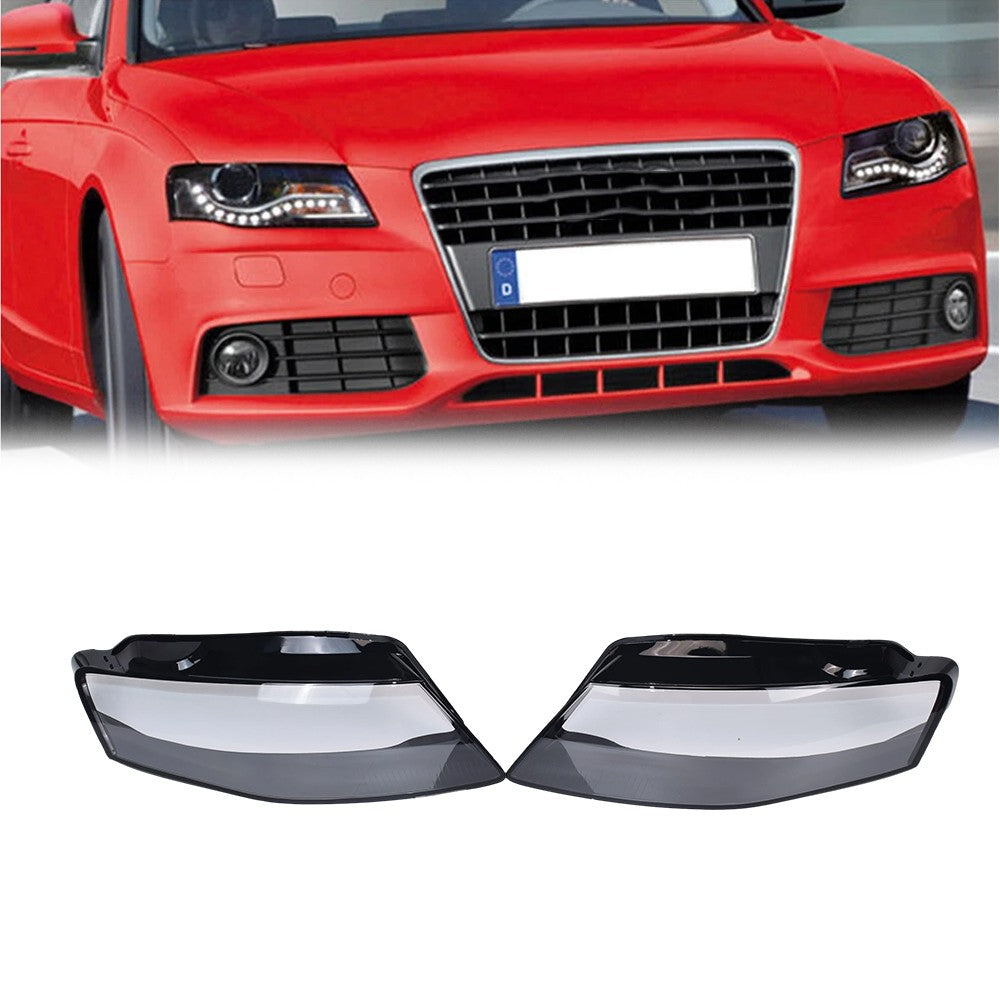 For 2009-2012 Audi A4 2PCS Left & Right  Headlamp Cover Headlight Lens Cover
