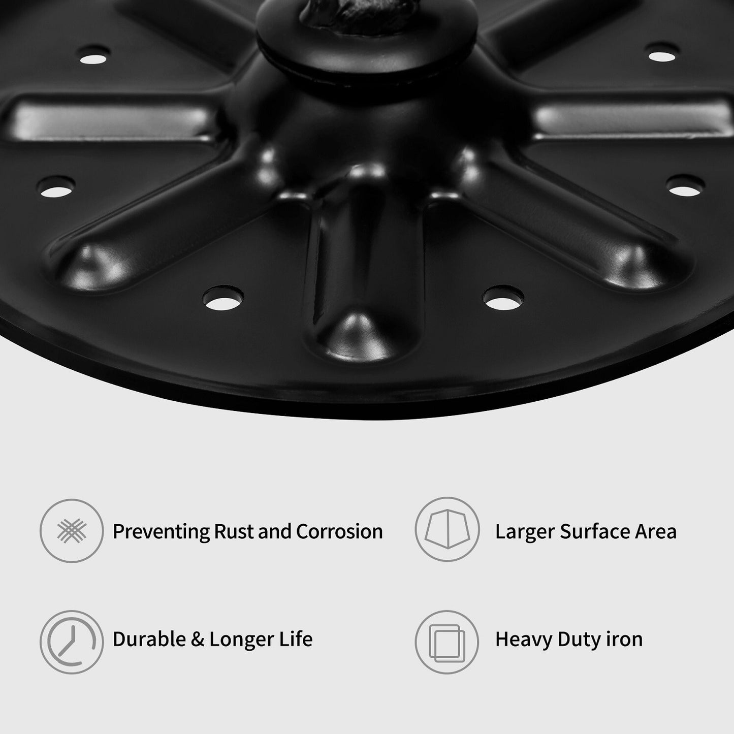 9 Inch Round Trailer Jack Landing Foot Plate Pad For A-Frame Boat Rv Camper 2pcs