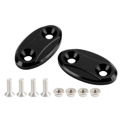 ALUMINUM MIRROR BLOCK OFF PLATES HOLE CAPS BLACK FOR YAMAHA YZF-R1 R1 2007-2014
