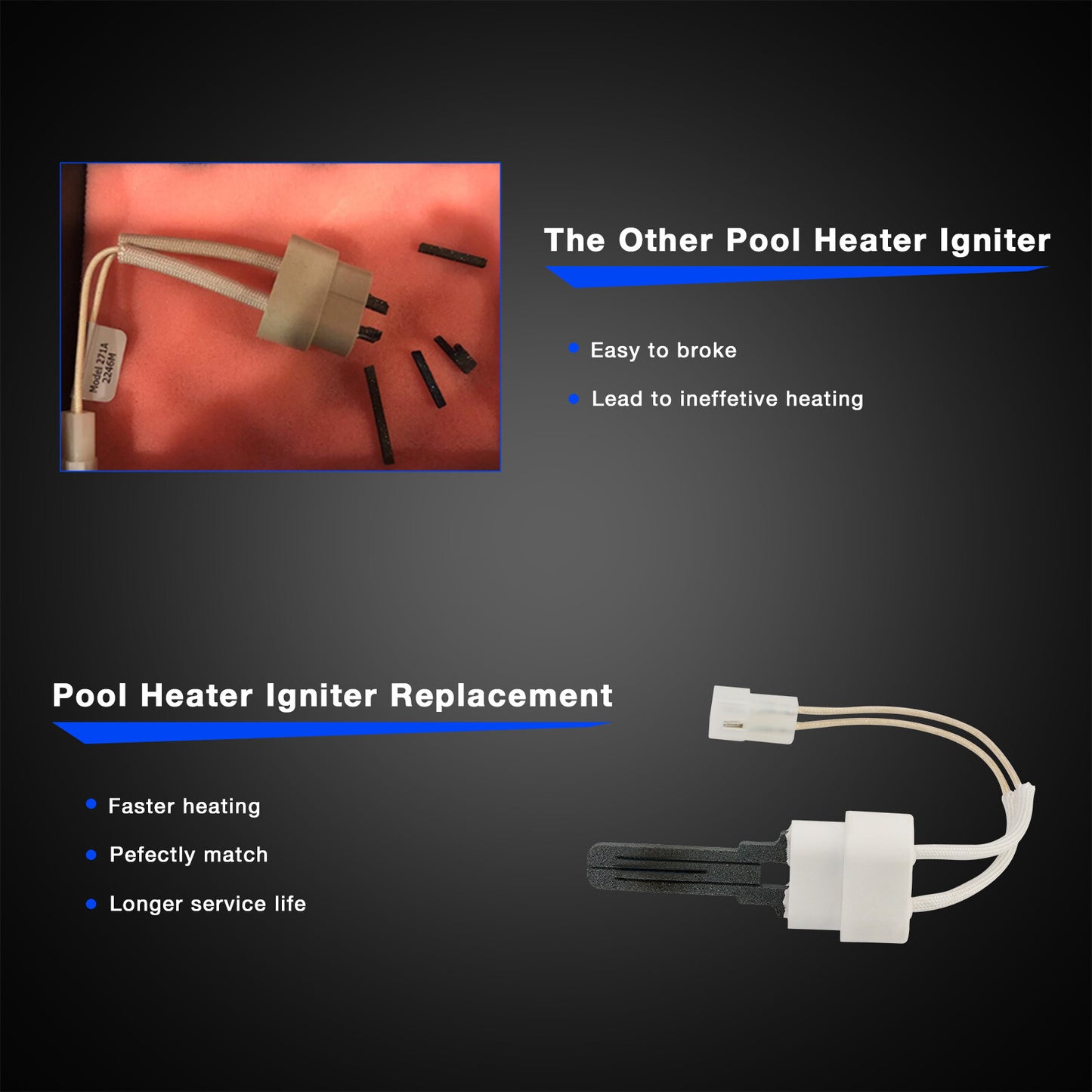 Pool Heater Igniter & Gasket Kit For Pentair MasterTemp 200/250/300/400 Sta-Rite