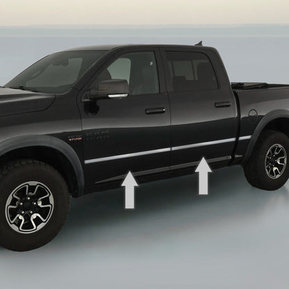 SIDE DOOR TRIM ROCKER PANEL MOLDING PACKAGE For DODGE RAM CHROME 09-17
