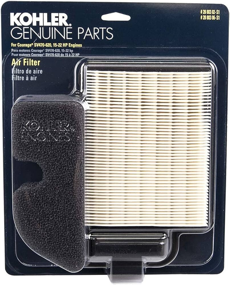 Solid Spare Kohler 20 883 06-S Air Filter Combo With Pre-Cleaner