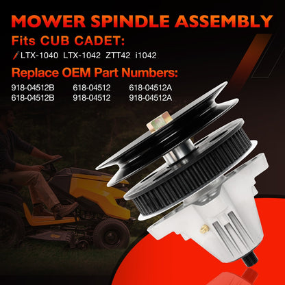 42" Deck Spindle For Cub Cadet LTX-1040 LTX-1042 ZTT42 i1042 918-04512 618-04512