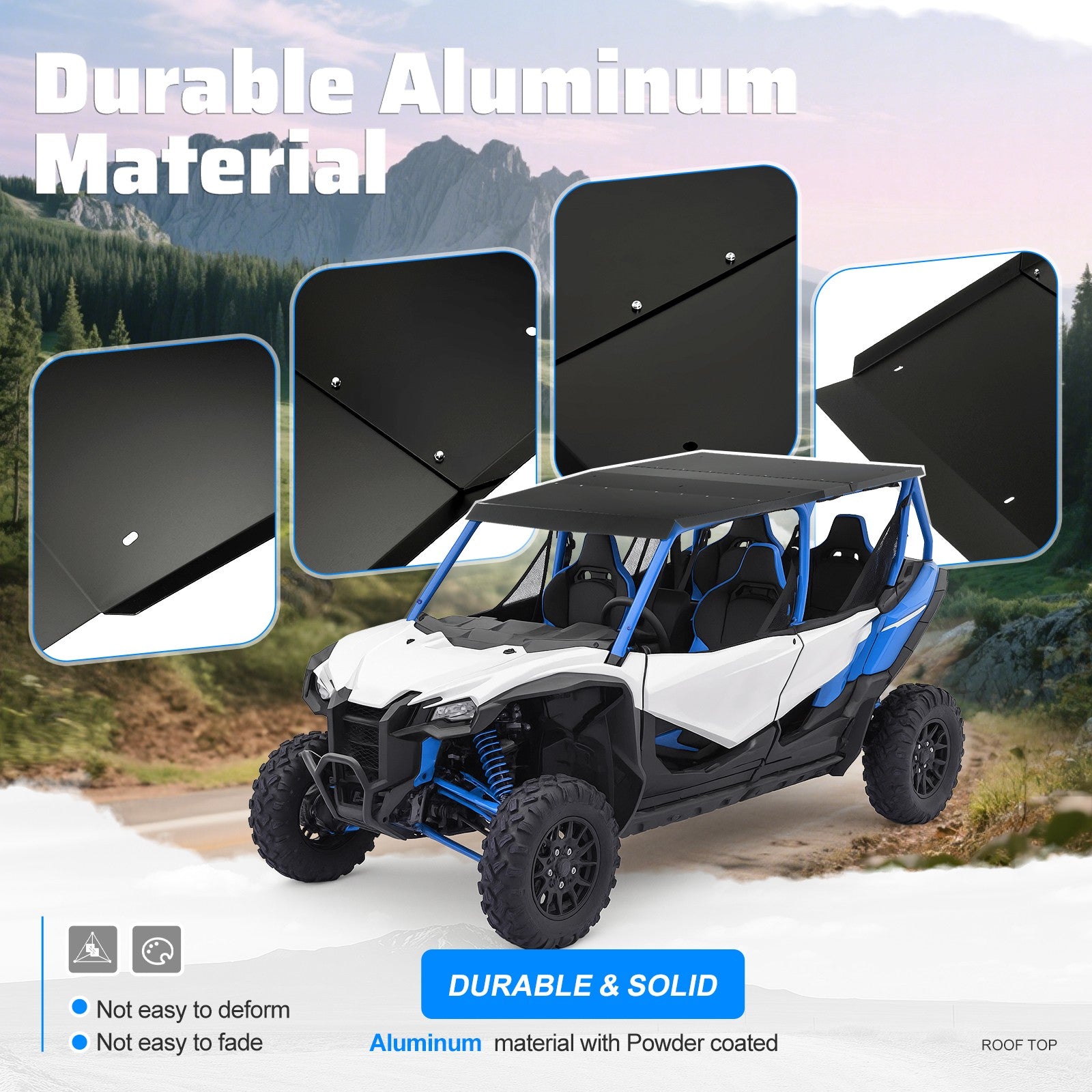 Solid Spare ATV Heavy Duty Aluminum Roof Top For Honda Talon 1000X-4 (2020+) Powder Coated