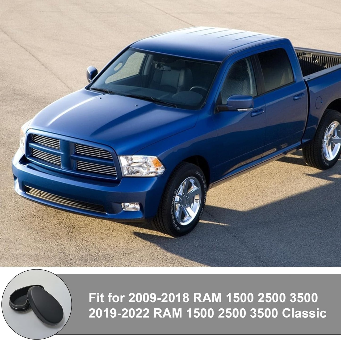 Tubular Side Steps Bars End Caps Replacement Set Fits 2009-2022 Dodge Ram 1500