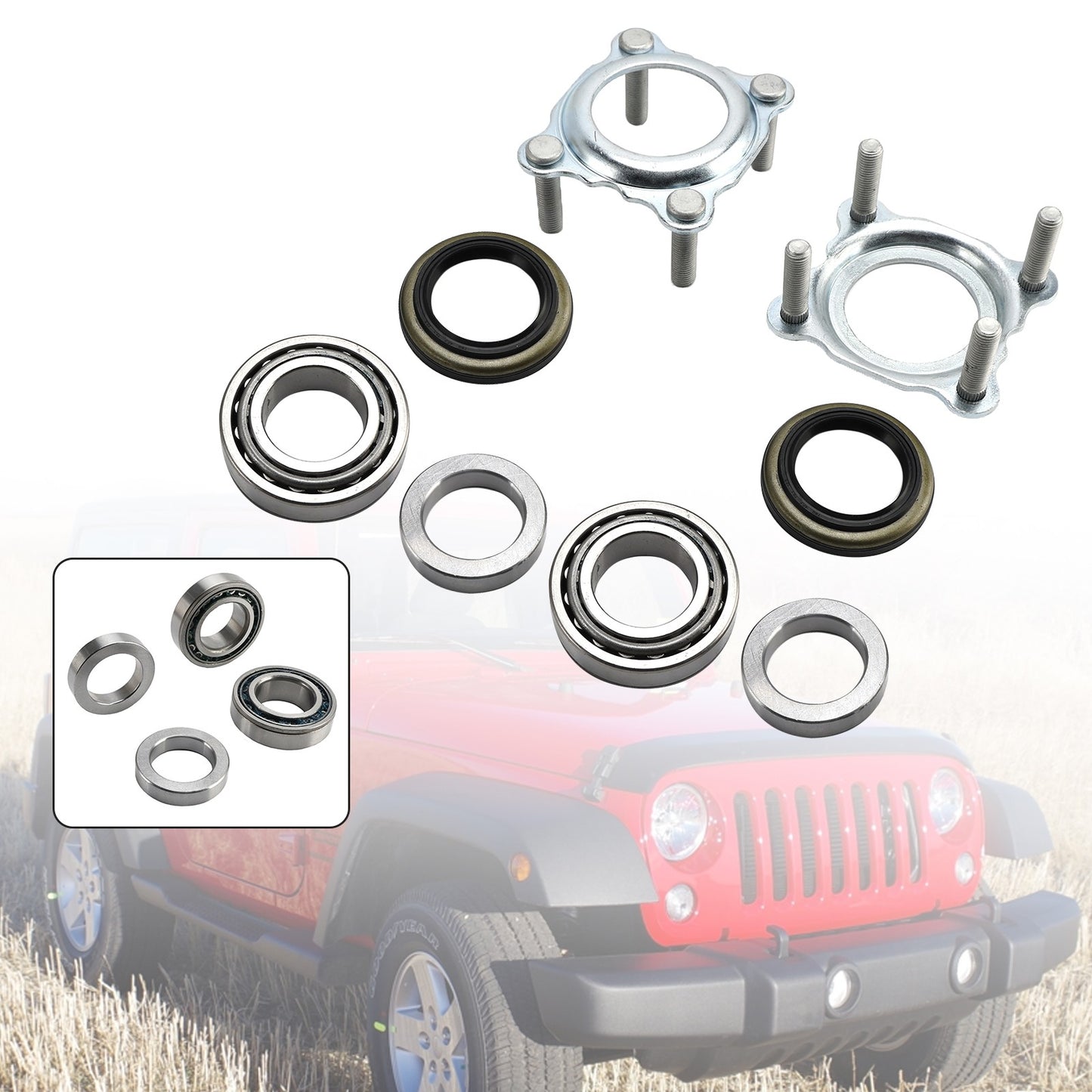 Both Side Rear Axle Bearing Seal Kit 68003270AA For Jeep JK Wrangler 2007-2017