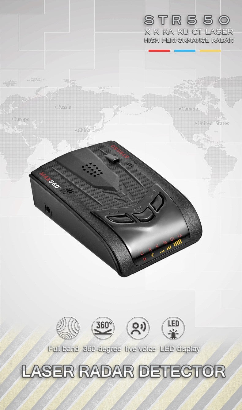 STR550 360° Car Laser Electronic Dog Speed Radar Lidar Speed Measuring Detector