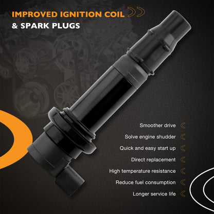 4X Ignition Coil Pack For 2002-16 Yamaha YZF R6 R6S R1 FZ1 FZ1S 5PW-82310-00-00