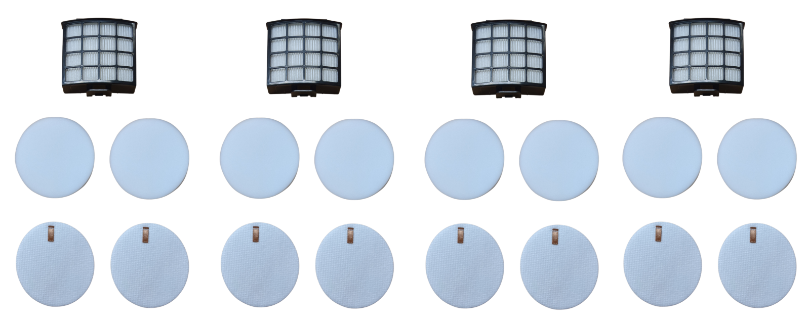 Solid Spare 4 EFP HEPA, Foam & Felt Filter Kits for Shark XFFKAZ2000, XHFAZ2000