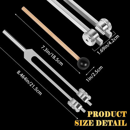 128Hz Healing Tuning Fork with Silicone Hammer Sound Therapy Musical Instrument