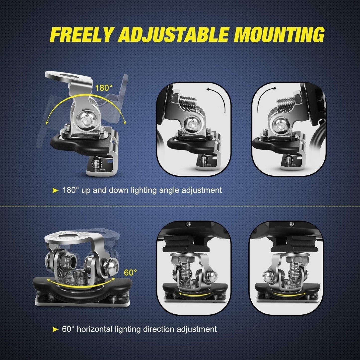 2pcs Pillar Hood Led Work Light Bar Mount Bracket Clamp Holder Offroad Universal