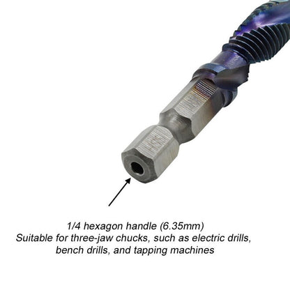 12Pcs 1/4" M3-M10 Hex Shank Composite HSS Metric Screw Thread Tap Drill Bits Set