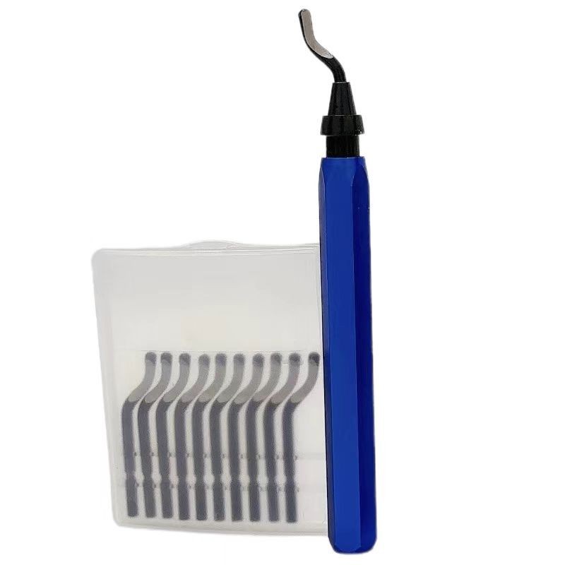Deburring Tool Set Metal Handle Deburrer + 10PCS BS1010 HSS Burr Removal Blades