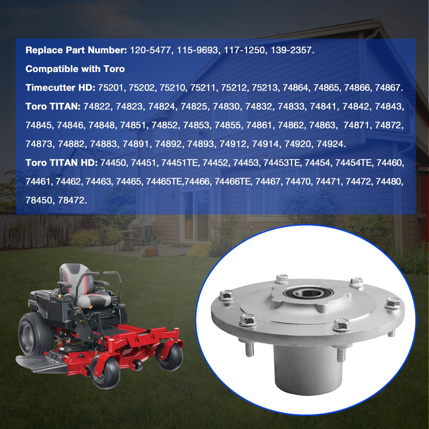 120-5477 Deck Blade Spindle Assy For Toro Z-Master Zero Turn ZTR Riding 117-1250