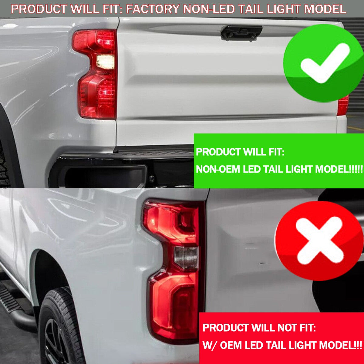 [Non-LED] For 2019+ Chevy Silverado 1500 Tail Light Lamp W/Bulb Driver Left Side
