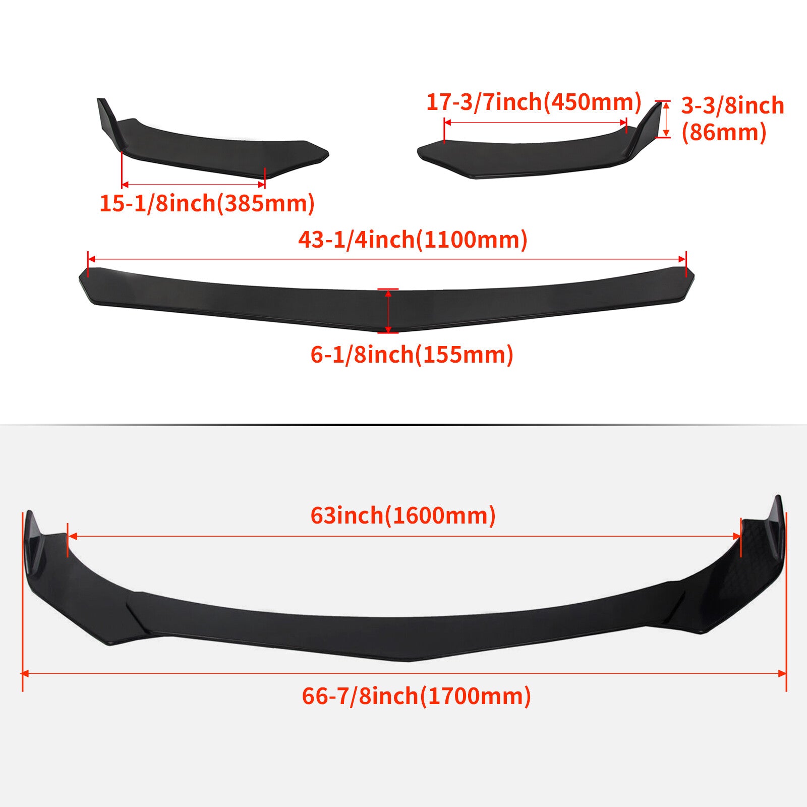 Solid Spare Front Bumper Lip Spoiler Splitter Body Kit Diffuser For 2018-2020 Toyota Camry