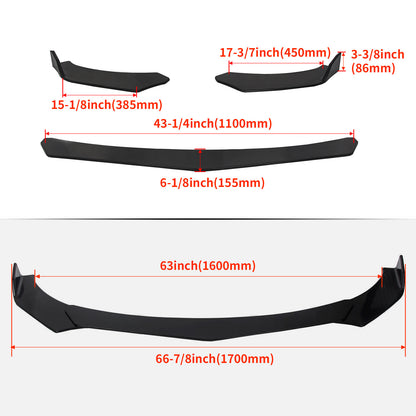 Solid Spare Front Bumper Lip Spoiler Splitter Body Kit Diffuser For 2018-2020 Toyota Camry
