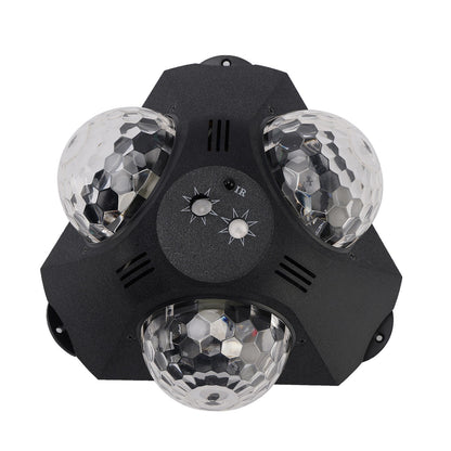 3Head Sound Activated Magic Ball Strobe Light With Remote Control For Home Party
