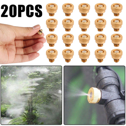 20X Brass Misting Nozzles Water Mister Sprinkle For Cooling System 0.012" 10/24